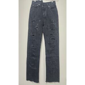 AGOLDE Distressed Criss Cross Straight Leg Jeans Size 23 Black Feverish NWT NEW